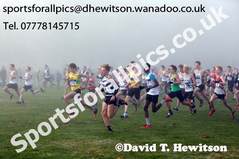 Boys under-15s, European Cross Country Trials, Sefton Park, Liverpool. Photo: David T. Hewitson/Sports for All Pics